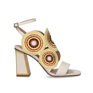 NEW EXE women's lucia ice block heel sandal in beige